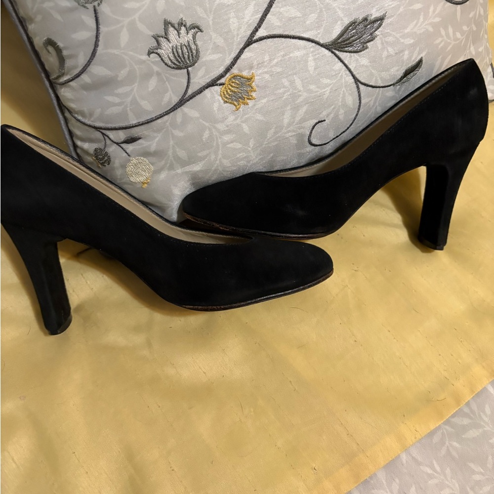 Sophisticated Black Velvet Block Heel Pumps